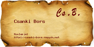 Csanki Bors névjegykártya